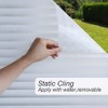Mangobox Privacy Window Film, Non Adhesive White Strips Vinyl Glass