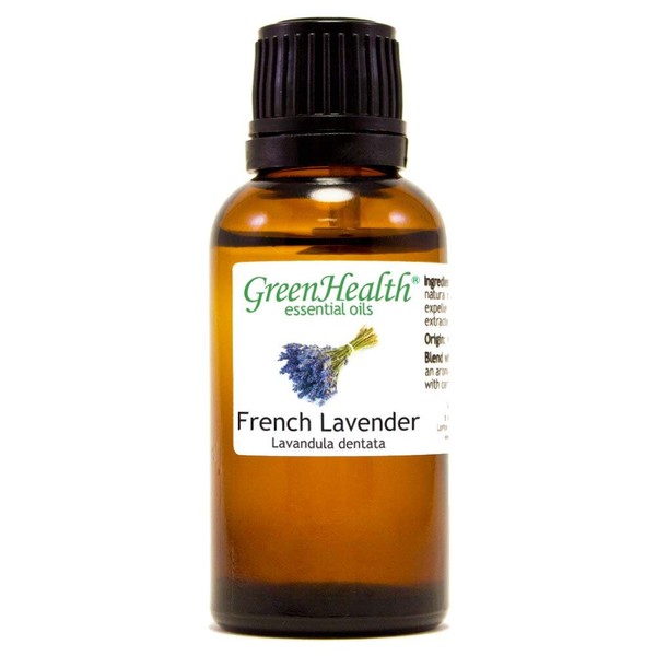 French Lavender – 1 fl oz (30 ml) Glass Bottle – 100% Pure Essential Oil – GreenHealth