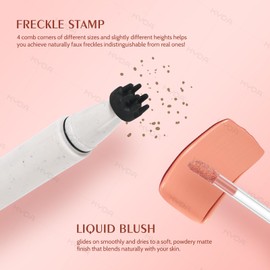 KYDA Freckle Blush Pen, 2-in-1 Liquid Freckle and Blush, Lasting Freckles Colors for Sunkissed-look, Natural Lifelike Freckles Pen, #02