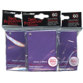 Ultra Pro Card Supplies YuGiOh Sized Deck Protector Sleeves Purple 60 Count x3