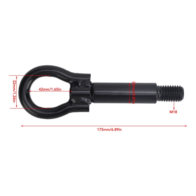 Front Tow Eye Hook 7P0805783 Heavy Duty Forged Steel Black