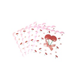 40pcs Pink Bow Cherry Napkins Cherries Bows Disposable Napkins Coquette Cute Scalloped Edge Paper Luncheon Dinner Napkins for Wedding Birthday Party Table Supplies 6.5"