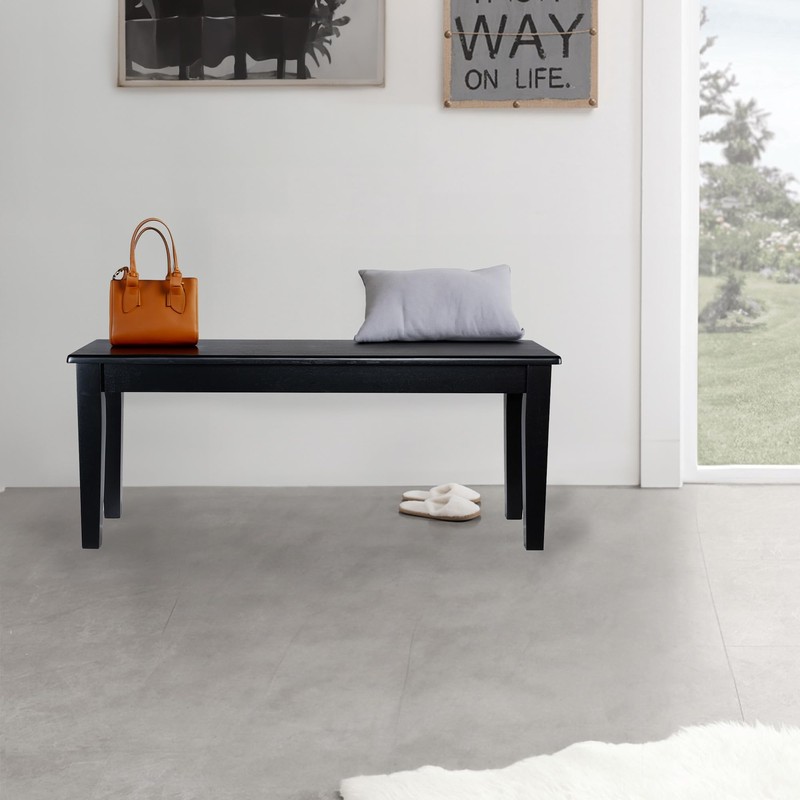 Boraam Shaker Backless Wood Bench - Black Finish