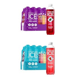 Sparkling Ice Sparkling Ice Purple Variety Pack, Sparkling Ice Blue Variety Pack, Zero Sugar Flavored Sparkling Water with Antioxidants, Vitamins, and Zero Calories (16 fl oz Cans, 12 count)