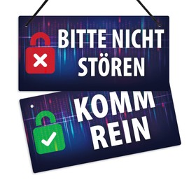 Putuo Decor Meeting in Progress Door Sign Please Do Not Disturb Sign Please Come In Sign for Home Office, Cabin Door, Business Office, Online Conference, 10 x 5 Inch Double Sided