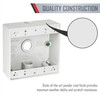 TayMac DB375WH 3/4-Inch 3 Hole 2-Gang Weatherproof Box, 3/4-Inch Outlets,