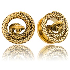 LADEMAYH 2Pcs Cool Bat Ear Plugs Gauges for Ears, Size 0g - 1 inch Ear Tunnels Gauge Earrings, Hypoallergenic Stainless Steel Ear Stretching Ears Gauges Body Jewelry, 10mm=00g, Metal,Stainless Steel,