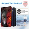 Fire Wolf PU Leather RFID Blocking Passport & Vaccine Card