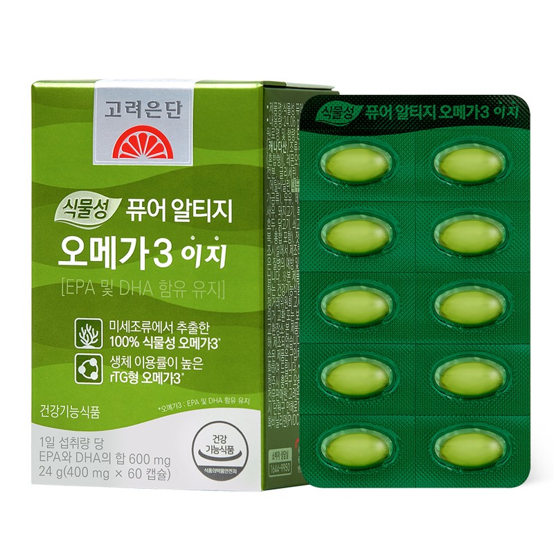Goryeoun-dan-mol Korea Eundan Plant-based Pure RTG Omega-3 Easy 60 Capsules,