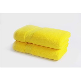 Bentley Priory Linens Hand Towels (2 PACK) for Bathroom Supreme Range 500GSM Super Soft Egyptian Collection 100% Cotton Pack of 2 Absorbent and Quick Dry Hand Towels Set 50 x 85cm (YELLOW)