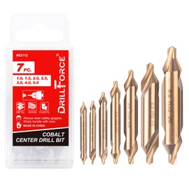 VALYRIANTOOL 7PCS Cobalt Center Drill Bits Set, M35 High Speed Steel 60-Degree Angle Center Drill Bits Kit Countersink Tools for Lathe Metalworking Size 1.0 1.5 2.0 2.5 3.0 4.0 5.0