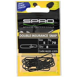 Spro Matt Black Double Insurance Lock Snap – Safety Pendant for Spin Fishing, Fishing to Spinning Rods, Safety Snap