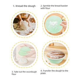 Banneton Bread Proofing Baskets,Silicone Sourdough Bread Baking Supplies, Bread Proofing Baskets for Sourdough, 9.3" Round & 10.2" Oval Collapsible Sourdough Baking Basket (Green)