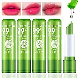 BKPPLZP 5 Pieces Aloe Vera Lipstick,Long Lasting Moisturizing Lip Balm,Nourishing Lip stick,Lipstick,Lip Balm,Magic Temp Color Change,Waterproof Lip Gloss Matte Makeup