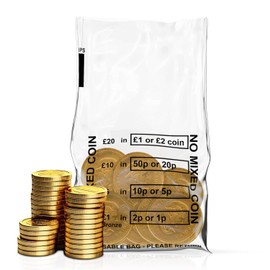 50 Pack - Coin Bags | Money Bank Bags | Clear Plastic No Mixed Coins Bank Bags | Banking Cash Retail No Mixed Coins Bags for Change Handling Shop Business Home Office