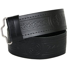 USA Kilts Men's Embossed Kilt Belt XXXL Black