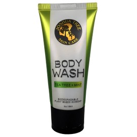 Joshua Tree 3 oz. Body Wash, Shampoo - Biodegradable Plant Based Eco Soap with Organic Ingredients (Tea Tree + Mint)