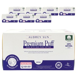 Audreysun Cotton Cotton Cotton Pads Large Capacity, 80 Pieces, 8 Pieces / 오드리선 코튼 순면 화장솜 대용량, 80개입, 8개