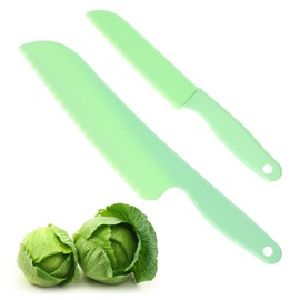 Thrymme 2 Pack Plastic Lettuce Knife, Plastic Salad Knife for Lettuce, Veggies, Fruit