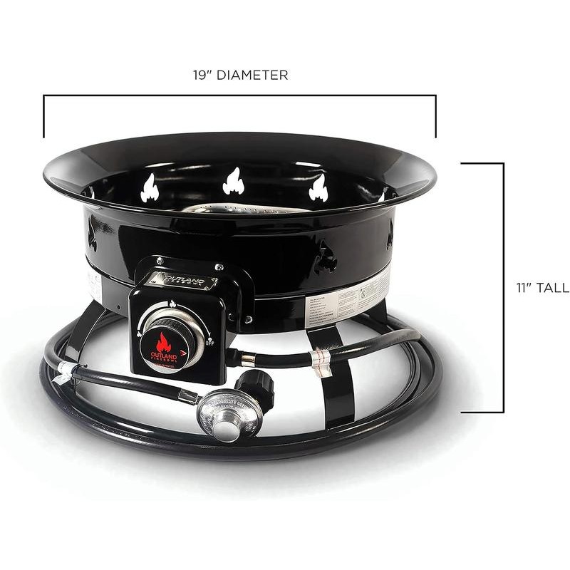 Deluxe Outdoor Portable Propane Gas Fire Pit with Cover &