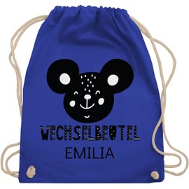 Geschenk mit Namen personalisiert by Shirtracer - Girls' nursery bag, changing bag with mouse, gym bag and fabric bag made of cotton, 4 Royal Blue, Einheitsgröße
