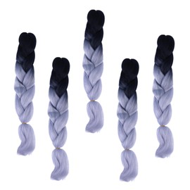 SAFIGLE 5pcs Gradient Color Synthetic Braiding Hair for Parties and Daily Wear Stylish Hair Ornament for Eye Catching Hairstyles Durable and Comfortable Braid Extensions