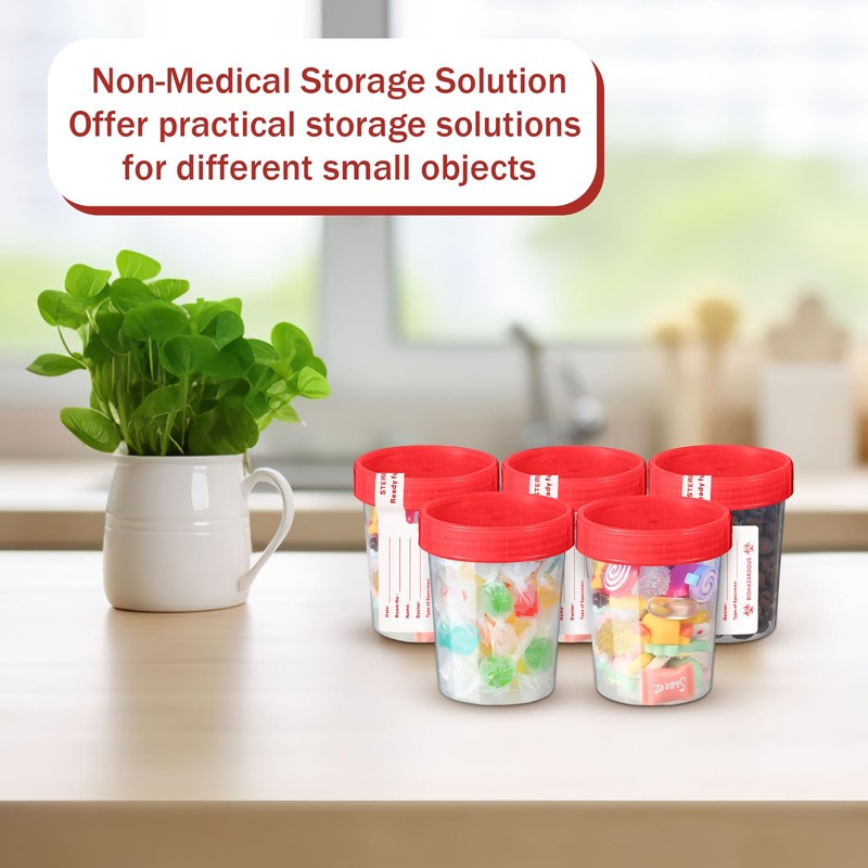 Geiserailie 200 Pcs Urine Specimen Cups with Lids and Evident