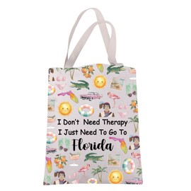 JXGZSO Florida Trip Gift Traveller Gift I Don't Need Therapy I Just Need To Go To Florida Tote Bag Florida Travel Shoulder Bag