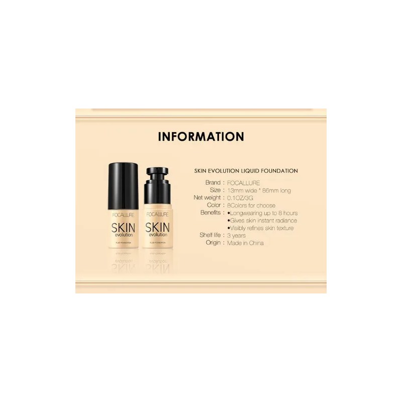 Focallure Skin Evolution Base Líquida + Corrector 2 Piezas