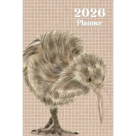 Cute Watercolor Kiwi 2026 Planner Weekly and Monthly: Minimalist Calendar Organizers, goal, to do list