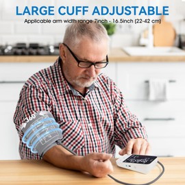 Scian Blood Pressure Monitor, Talking Arm Blood Pressure Monitor (DE, FR, ES, US, RU) with Cuff 22-42 cm, Large LED Display, 2 User 200 Memory, Type C Cable