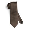 Mens Solid Brown Tie Classic 3.4" width Necktie and Pocket