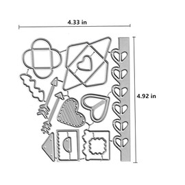 Metal Envelope Heart Die Cuts, Love Lace Arrow Cutting Die DIY Crafts Template Mould Stencils for DIY Embossing Card Making Album Decorative Paper Scrapbooking