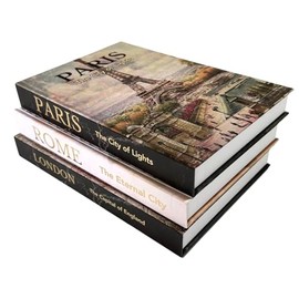 Libros Decorativos para Decoración del Hogar, Hermoso Juego de 3. Cajas Decorativas, sin páginas en el interior. Libros Decorativos para Mesa de Centro. Cajas Decorativas para Estantería