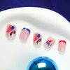 July 4th French Tip Press on Nails, Red Blue White