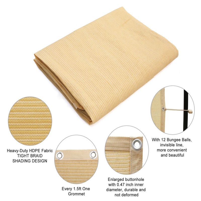 Shatex 90% Shade Fabric 12x 12ft Sun Shade Cloth with