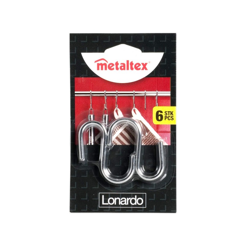 Metaltex, verchromt Lonardo Haken 6er Set, Metall