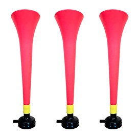 FUN FAN LINE - Pack x3 Plastic Vuvuzela Stadium/Non-Toxic Football Horn. Accessory for Football and Sports Parties. Very Loud Air Horn for Animation. (Belgium)