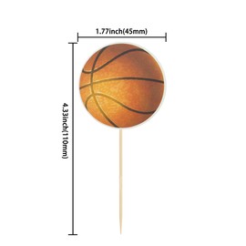 24 piezas de decoración para cupcakes de baloncesto, diseño de estrellas, pelotas deportivas, para baby shower, baloncesto, jugadores deportivos, decoración de tartas