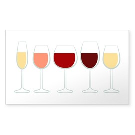 CafePress Glasses of Wine Sticker Rectangle Bumper Sticker Car Decal