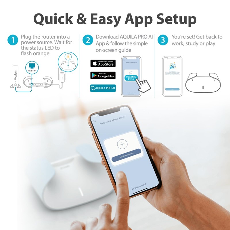 D-Link AX3000 WiFi 6 Mesh Router - Contemporary Ecofriendly Design