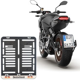 1 x License Plate Holder with 3D Germany Flag Stripes for Number Plates in Format 180 x 200 mm 18 x 20 cm for Motorcycle and Scooter (with 3D Germany Flag Stripes)