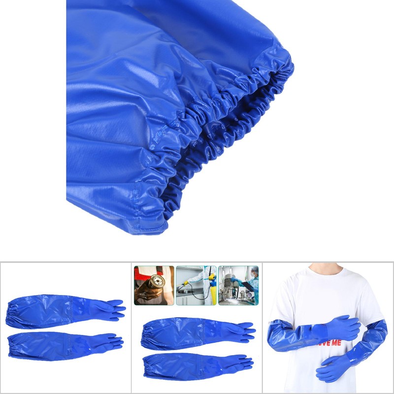 Long Sleeve Anti Chemical Gloves PVC Acid Alkali Oil Resistant