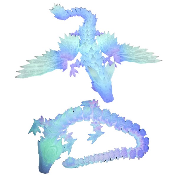 3D Gedrucktes Kristall Drachen 2 Stück Bunt Kristall Drachen Spielzeug