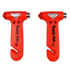 2 Pack Car Safety Hammer, Seatbelt Cutter Window Breaker, Auto Emergency Escape Hammer with Window Glass Breaker and Seat Belt Cutter