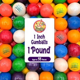 Gumballs 1 Inch - 1 Pound Bag - Gum Balls For Gumball Machine - Gumballs Bulk - Gum Ball Machine Refill - Assorted Fruit Flavor