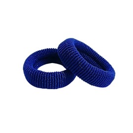Generic Seamless Cotton Ponytail Holders - Hair Elastics for Thick, Heavy and Curly Hair For womens. (dark blue), Small