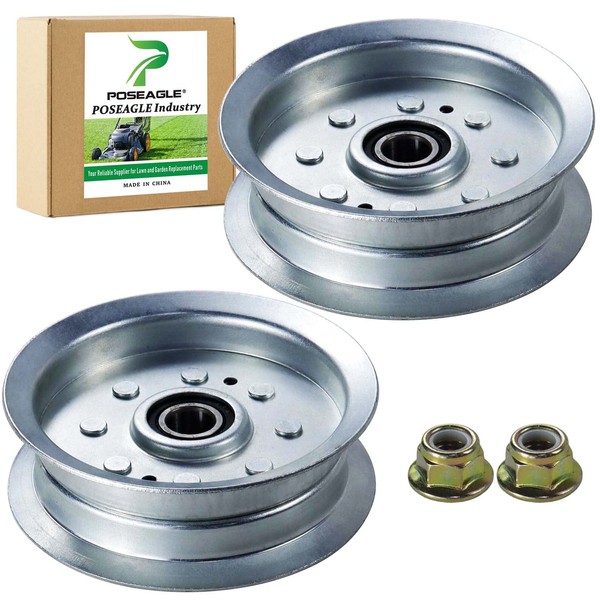 POSEGLE 2 Pack GY20629 Idler Pulley Replaces GY20629 Idler Pulley John Deere GY20629 Flat Idler Pulley, GY22082 Idler Pulley John Deere, GY20110, 756-05034a, 756-05034