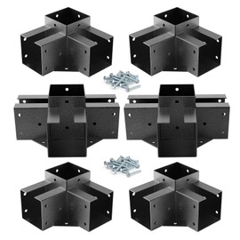 Eapele Pergola Kits with 3-Way & 4-Way Corner Brackets for 4"x 4" Lumber, Powder Coated Steel Made for Gazebos, Patio Pergolas, Log Cabin Outdoor Pergola Hardware