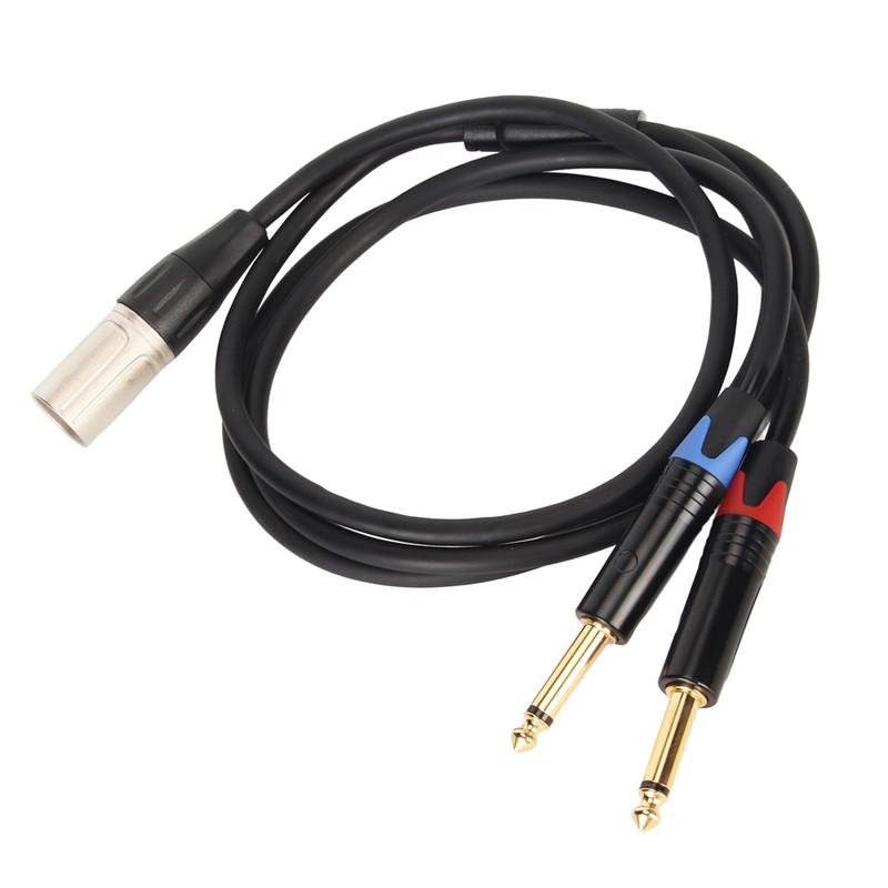 Dual 1/4 Inch to XLR Male Y Splitter Cable XLR